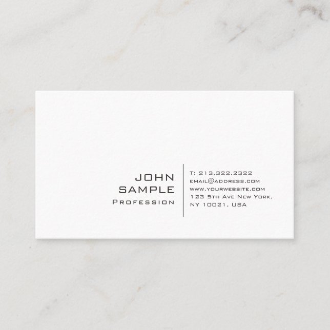 Modern Professional Creative Elegant Plain Trendy Business Card (Front)