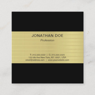 Modern Professional Creative Gold Striped Luxury Square Business Card