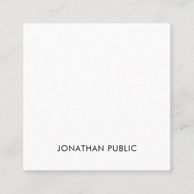 Modern Professional Creative Simple Design Square Business Card (Front)
