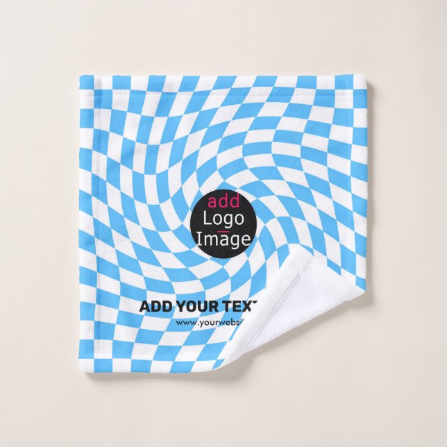 Modern Professional Custom Brand Chequered Pale Bl Wash Cloth (Wash Cloth)