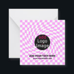 Modern Professional Custom Brand Chequered Pink  Card<br><div class="desc">Trendy professional modern customisable design to improve brand awareness,  build a recognisable brand and create something unique.  Customisable business design on pale pink and white chequered pattern background. You can develop your own design and add your text (personal or business),  logo,  image,  colours ... </div>