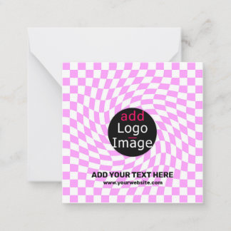 Modern Professional Custom Brand Chequered Pink  Card