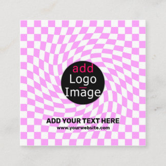 Modern Professional Custom Brand Chequered Pink  Enclosure Card
