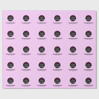 Modern Professional Custom Brand Chequered Pink  Wrapping Paper