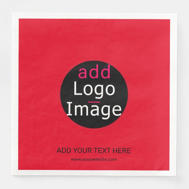 Modern Professional Custom Business Chic Red Napkin (Front)