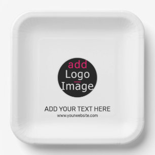 Modern Professional Custom Business Chic White  Paper Plate
