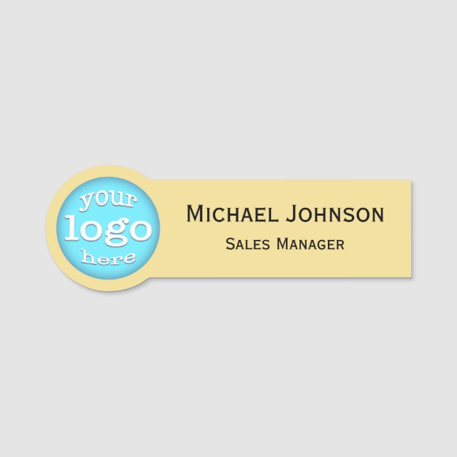 Modern Professional Custom Business Logo Employee Name Tag (Front)