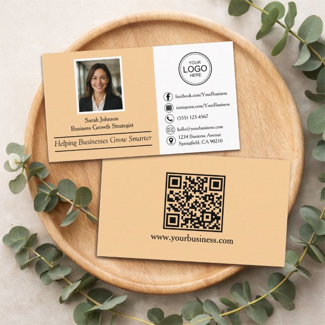 Modern Professional Custom Photo & QR Code Business Card (Creator Uploaded)