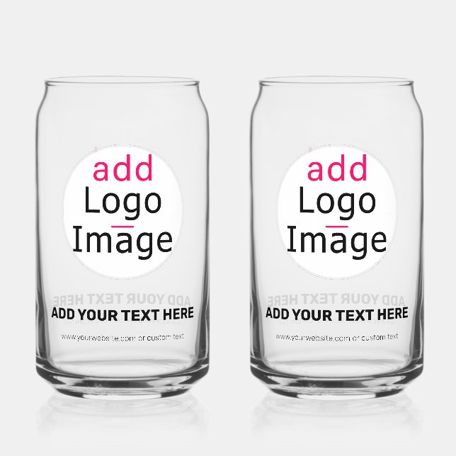 Modern Professional Customisable Business Chic  Can Glass (Front)