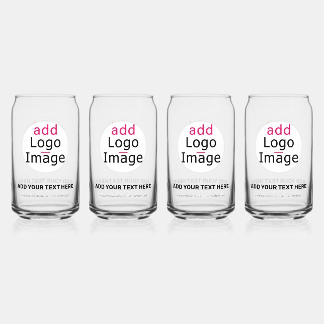 Modern Professional Customisable Business Chic  Can Glass (Front)