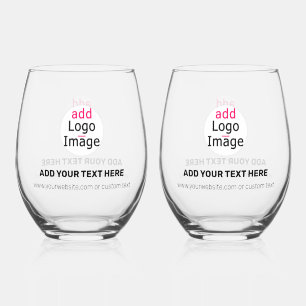 Modern Professional Customisable Business Chic  Stemless Wine Glass