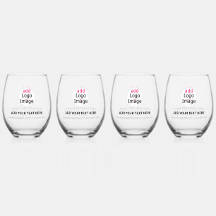 Modern Professional Customisable Business Chic  Stemless Wine Glass