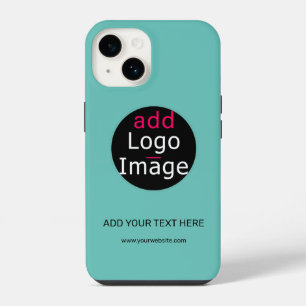 Modern Professional Customisable Business Mint iPhone 14 Case