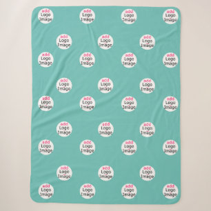 Modern Professional Customisable Business Mint Sherpa Blanket