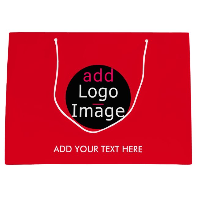 Modern Professional Customisable Business Red Large Gift Bag (Front)