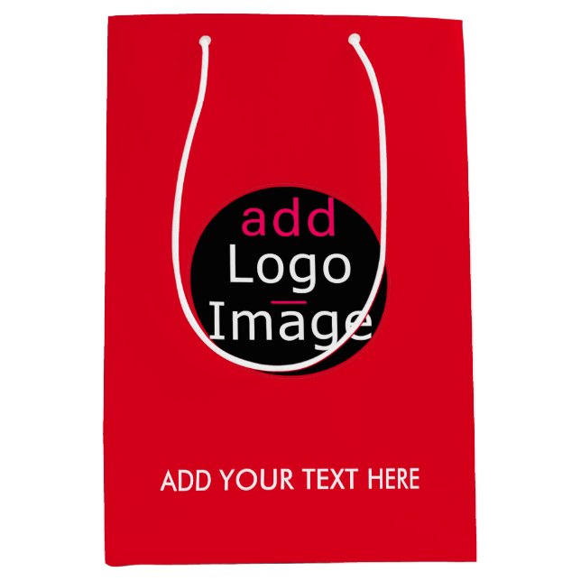 Modern Professional Customisable Business Red Medium Gift Bag (Front)