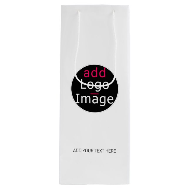 Modern Professional Customisable Business White Wine Gift Bag (Front)