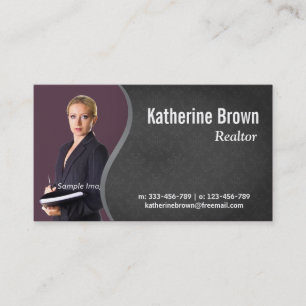 Modern, Professional, damask, Real Estate, Photo Business Card