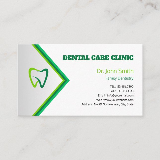 Modern Professional Dental Business Card (Front)