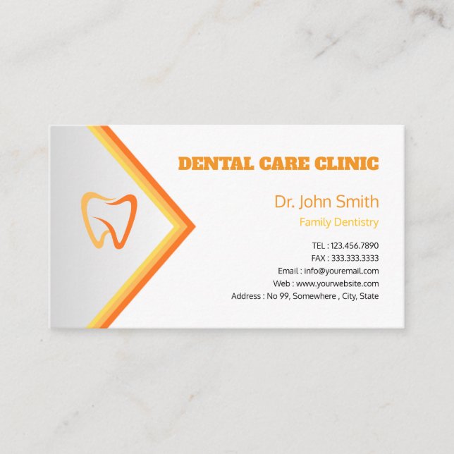 Modern Professional Dental Custom Practice Business Card (Front)