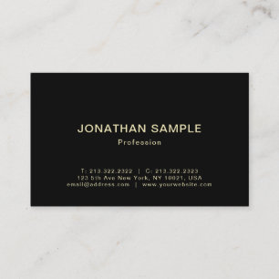 Modern Professional Design Elegant Black Gold Business Card