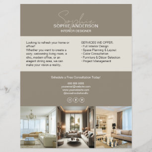 Modern Professional Designer Taupe Promotional Flyer