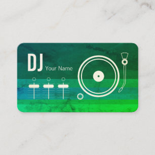 Modern professional DJ record player cover Business Card