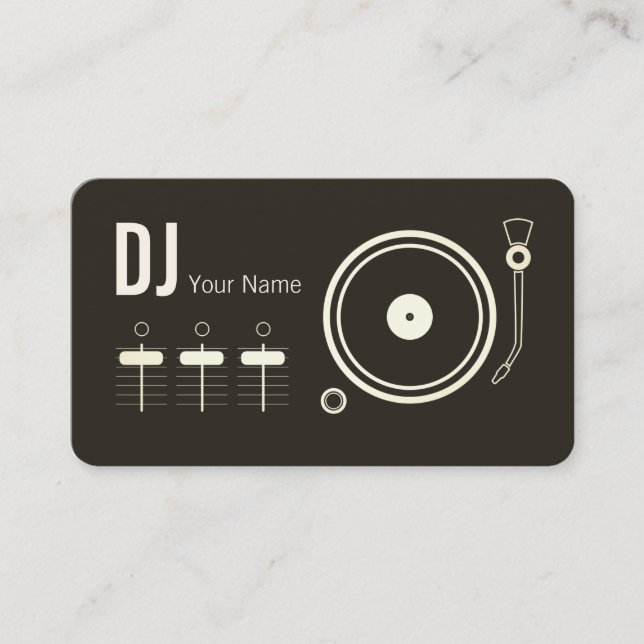 Modern professional DJ record player cover Business Card (Front)