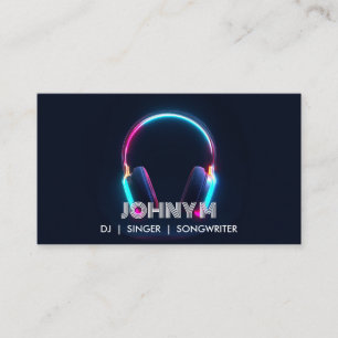 Modern Professional DJ Songwriter Music Headphones Business Card