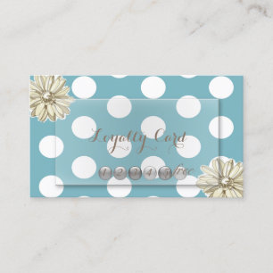 Modern Professional,Dots,Floral   Loyalty Card