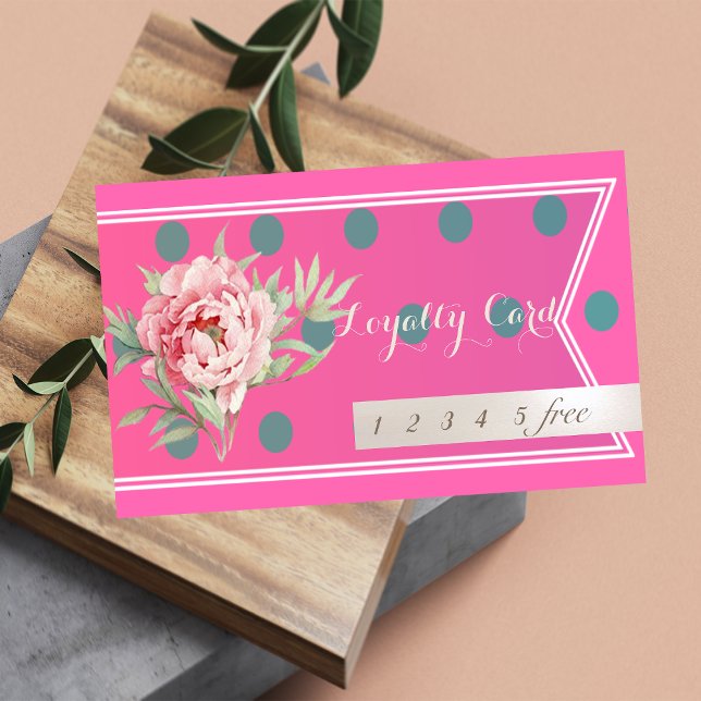 Modern Professional,Dotted,Floral   Loyalty Card (Creator Uploaded)