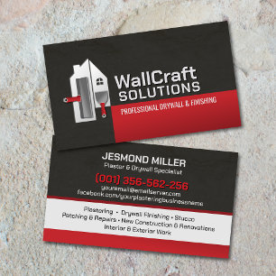 Modern Professional Drywall Plastering Services  Business Card