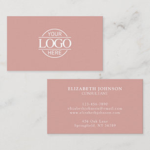 Modern Professional Dusty Rose Company Logo Business Card