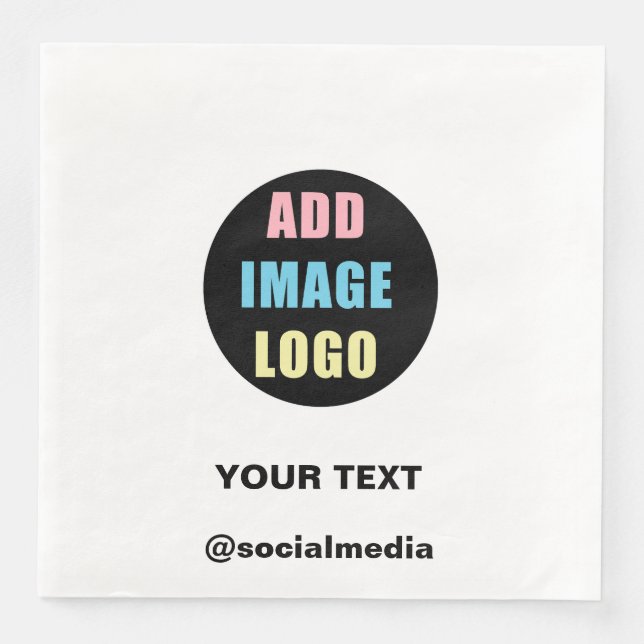 Modern Professional Editable Business Logo  Napkin (Front)