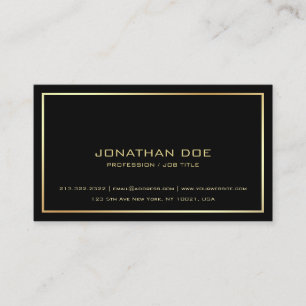 Modern Professional Elegant Black Gold Classy Business Card