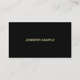 Modern Professional Elegant Black White Gold Business Card