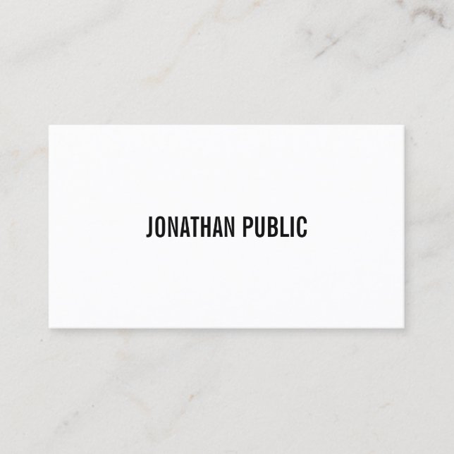 Modern Professional Elegant Black White Simple Business Card (Front)