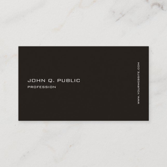 Modern Professional Elegant Black White Template Business Card (Front)