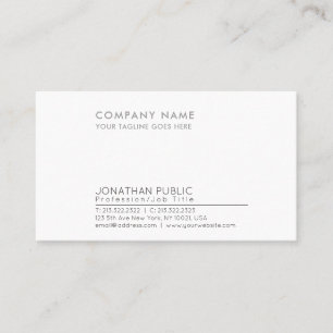 Modern Professional Elegant Corporate Chic Plain Business Card