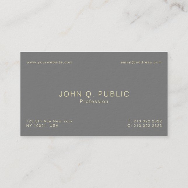 Modern Professional Elegant Creative Ultra Thick Business Card (Back)