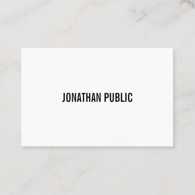 Modern Professional Elegant Design Clean Plain Business Card (Front)
