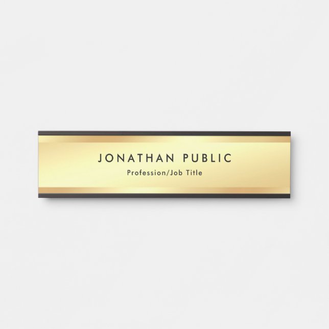 Modern Professional Elegant Gold Look Template Door Sign (Front)