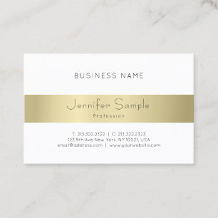 Modern Professional Elegant Gold Minimal Plain Business Card