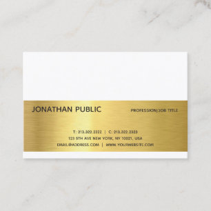 Modern Professional Elegant Gold Plain Luxury Chic Business Card