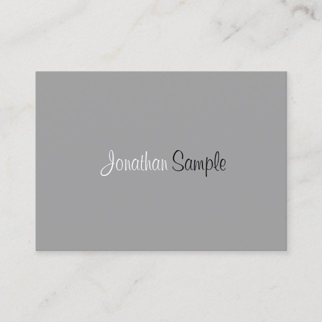 Modern Professional Elegant Grey Simple Design Business Card (Front)