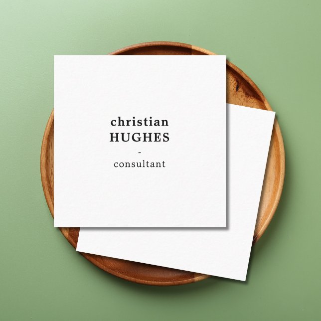 Modern Professional Elegant Minimal Black White Square Business Card (Creator Uploaded)