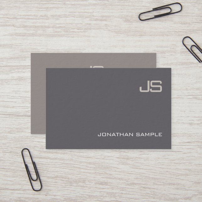 Modern Professional Elegant Monogram Design Luxury Business Card (Front/Back In Situ)