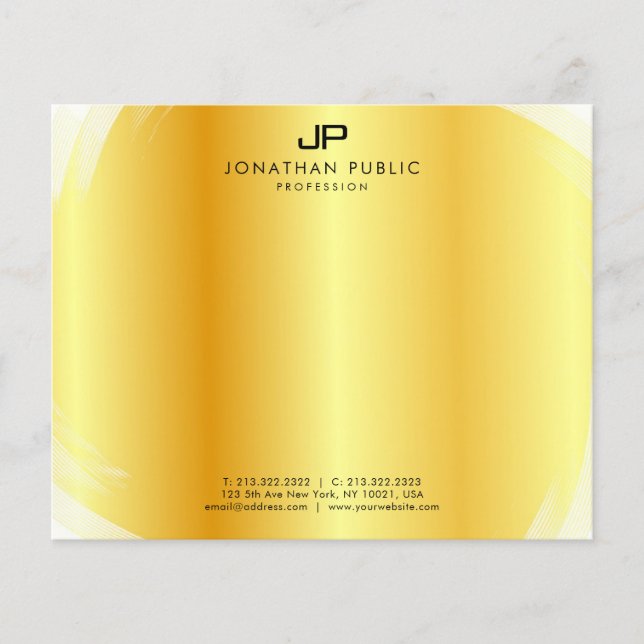 Modern Professional Elegant Monogram Gold Template (Front)