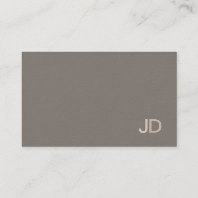 Modern Professional Elegant Monogram Plain Trendy Business Card (Front)