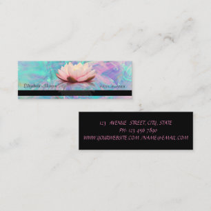 Modern Professional Elegant Opal,Stripe Lotus  Mini Business Card